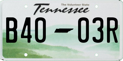TN license plate B4003R