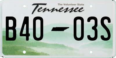 TN license plate B4003S