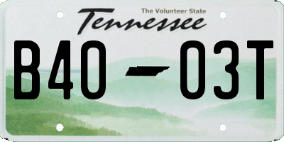 TN license plate B4003T