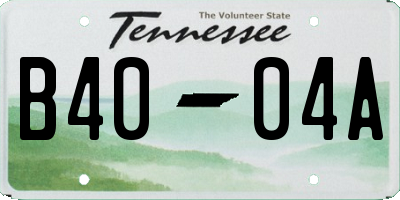 TN license plate B4004A