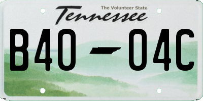 TN license plate B4004C