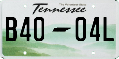 TN license plate B4004L