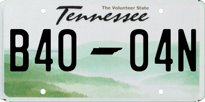 TN license plate B4004N