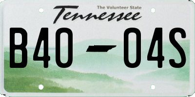 TN license plate B4004S