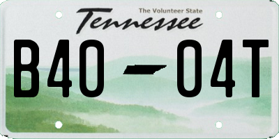 TN license plate B4004T