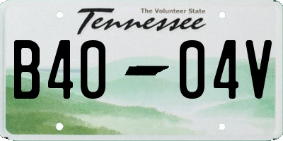 TN license plate B4004V