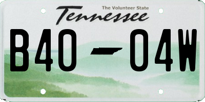 TN license plate B4004W