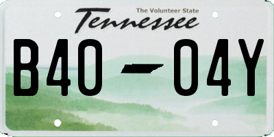 TN license plate B4004Y