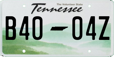 TN license plate B4004Z