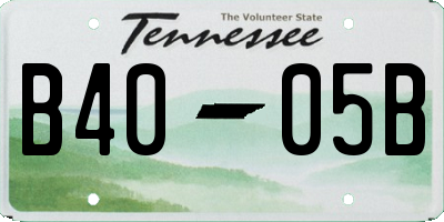 TN license plate B4005B