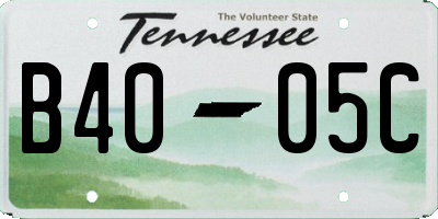 TN license plate B4005C