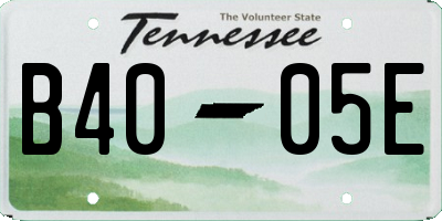 TN license plate B4005E