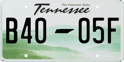 TN license plate B4005F