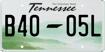 TN license plate B4005L
