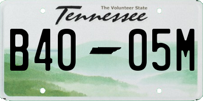 TN license plate B4005M