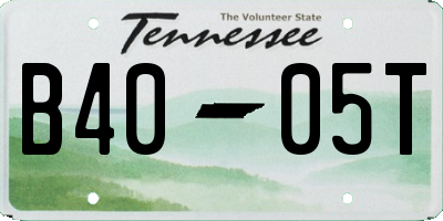 TN license plate B4005T