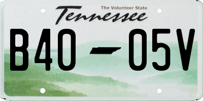 TN license plate B4005V