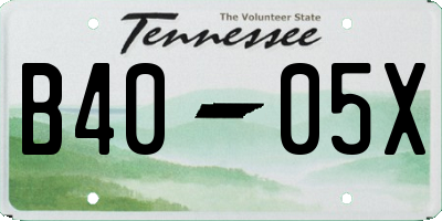 TN license plate B4005X