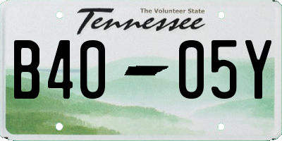 TN license plate B4005Y