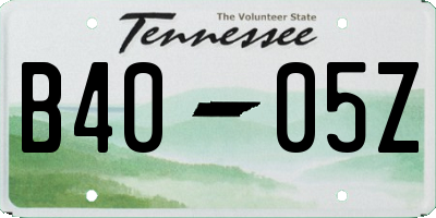 TN license plate B4005Z