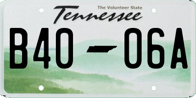 TN license plate B4006A