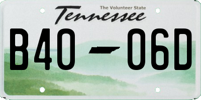 TN license plate B4006D