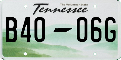 TN license plate B4006G