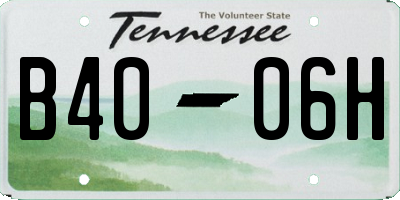 TN license plate B4006H
