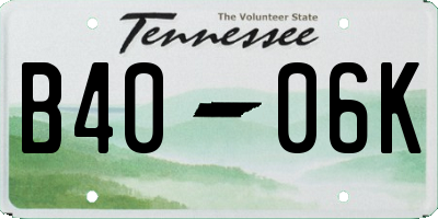 TN license plate B4006K