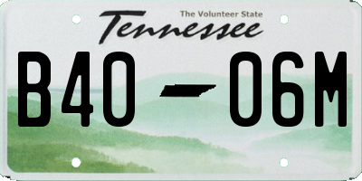 TN license plate B4006M