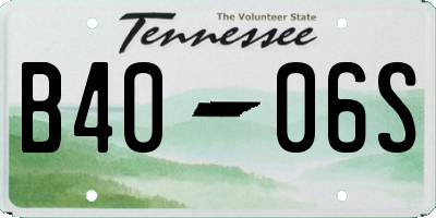 TN license plate B4006S