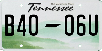 TN license plate B4006U