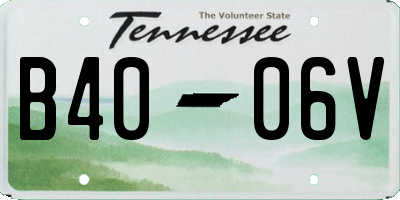 TN license plate B4006V