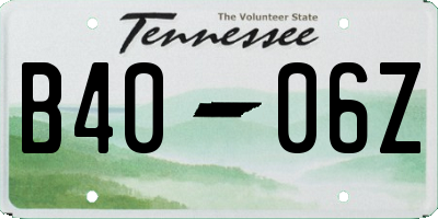 TN license plate B4006Z