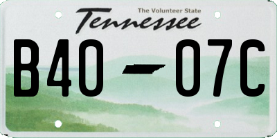TN license plate B4007C