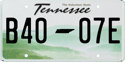 TN license plate B4007E