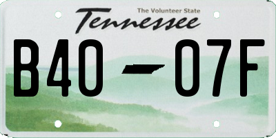 TN license plate B4007F