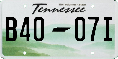TN license plate B4007I