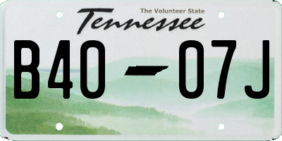 TN license plate B4007J