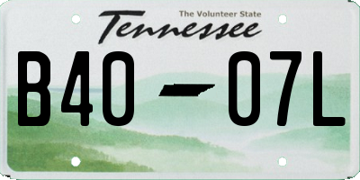TN license plate B4007L
