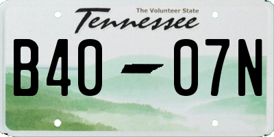 TN license plate B4007N