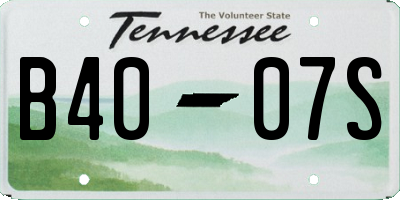 TN license plate B4007S