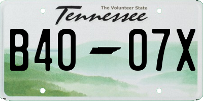 TN license plate B4007X