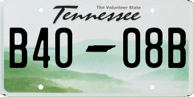 TN license plate B4008B