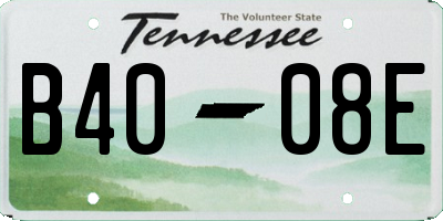 TN license plate B4008E