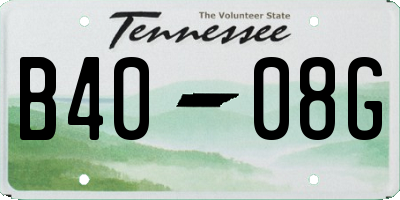 TN license plate B4008G