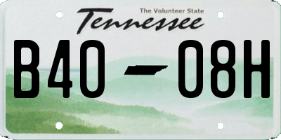 TN license plate B4008H