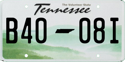 TN license plate B4008I