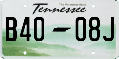 TN license plate B4008J