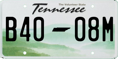 TN license plate B4008M